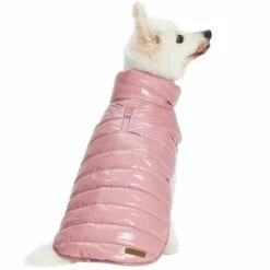 All-Weather Quilted Glossy Dog Puffer Jacket For Winter