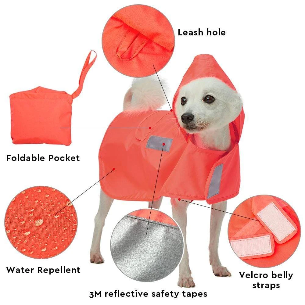 Water Repellent Reflective Dog Rain Poncho For Pets 2 Water Repellent Reflective Dog Rain Poncho For Pets - Image 2