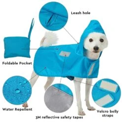 Water Repellent Reflective Dog Rain Poncho For Pets 27 Water Repellent Reflective Dog Rain Poncho For Pets -Dog & Cat Store 1010302043 2