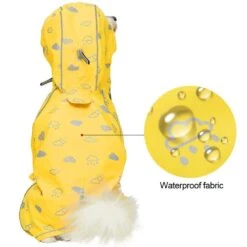 Waterproof Sunflower Yellow Reflective Dog Raincoat With 2 Legs -Dog & Cat Store 1010306041 3 1 97db37a6 5471 4150 83c7 11f779fa8762