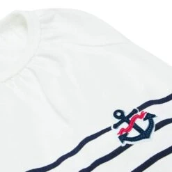 Summer Vacation Beach Stripes Design Matching Dog & Kid T-shirt, Blue -Dog & Cat Store 1010412049 5