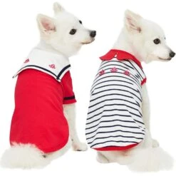 Summer Vacation Beach Dog T-shirts Cerise Red 2 Pack Set
