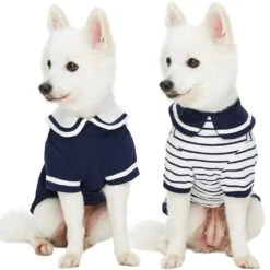 Summer Vacation Beach Dog T-shirts Navy Blue 2 Pack Set -Dog & Cat Store 1010415040 2
