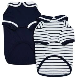 Summer Vacation Beach Dog T-shirts Navy Blue 2 Pack Set -Dog & Cat Store 1010415040 4