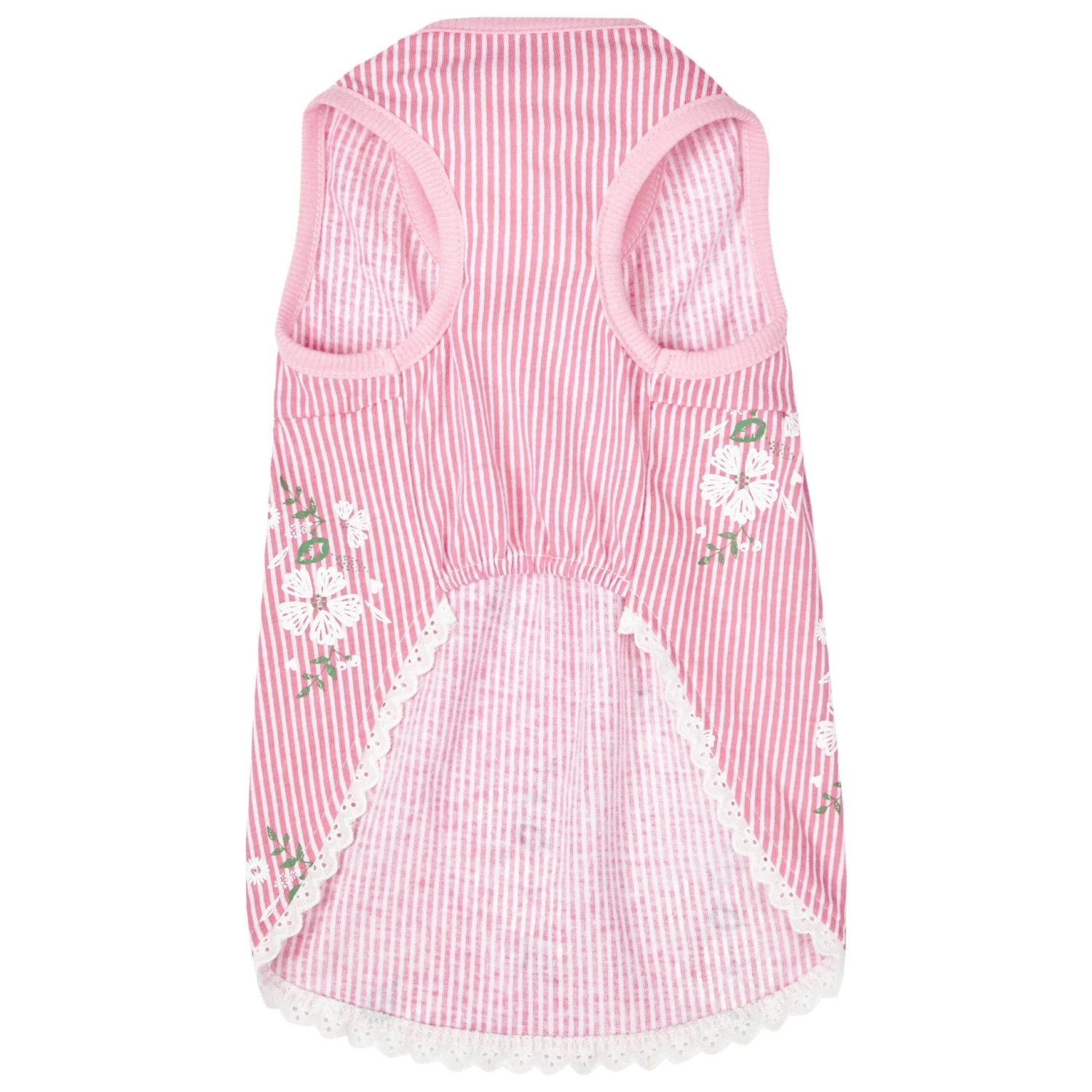Wonderland Floral Dog Dress In Pink Stripe For Stylish Pups 7 Wonderland Floral Dog Dress In Pink Stripe For Stylish Pups - Image 7