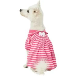 Summer Vacation Beach Dog Dress Sea Lover Pink Striped