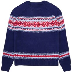 Chic Secret Fair Isle Navy Blue Sweater For Stylish Dogs