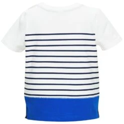 Summer Vacation Beach Stripes Design Matching Dog & Kid T-shirt, Blue -Dog & Cat Store 1010903042 2