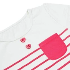 Summer Vacation Beach Stripes Matching Dog & Kid T-shirt Pink -Dog & Cat Store 1010904049 3