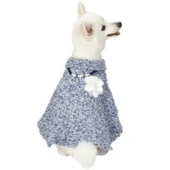 Marled Dog Poncho With Necklace & Flower For Stylish Pets -Dog & Cat Store 1011201048 1