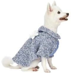 Marled Dog Poncho With Necklace & Flower For Stylish Pets -Dog & Cat Store 1011201048 2