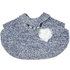 Marled Dog Poncho With Necklace & Flower For Stylish Pets -Dog & Cat Store 1011201048 3