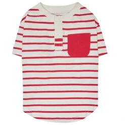 Dogs & Cats & Co. Saint Malo Matching Henley T-shirt Red -Dog & Cat Store 1011414042 1 7