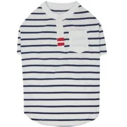 Dogs & Cats & Co. Saint Malo Matching Henley T-shirt Navy -Dog & Cat Store 1011415049 1 3