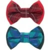 Handmade Plaid Bow Tie Set In Gift Box, 2 Pack For Pets -Dog & Cat Store 1020330043 3