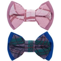 Handmade Plaid Bow Tie Set In Gift Box, 2 Pack For Pets -Dog & Cat Store 1020331040 3