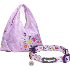 Floral Dog Collar & Shopping Bag Set For Stylish Outings -Dog & Cat Store 1020703045 1