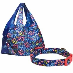Floral Dog Collar & Shopping Bag Set For Stylish Outings -Dog & Cat Store 1020704042 2