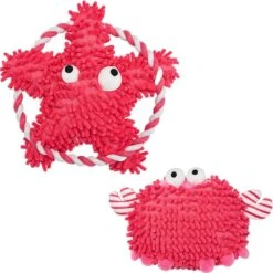 2 Pack, 7 4/5 Inch Sea-Star And 6 Inch Crab Dog Toy