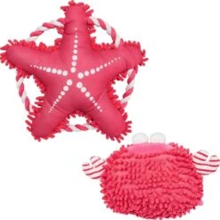 2 Pack, 7 4/5 Inch Sea-Star And 6 Inch Crab Dog Toy -Dog & Cat Store 1030104009 2