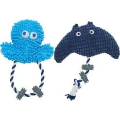 2 Pack 13 2/5 Inch Manta Ray 12 3/5 Inch Jellyfish Dog Toy