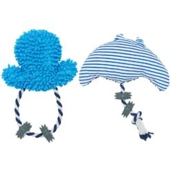 2 Pack 13 2/5 Inch Manta Ray 12 3/5 Inch Jellyfish Dog Toy -Dog & Cat Store 1030107000 2