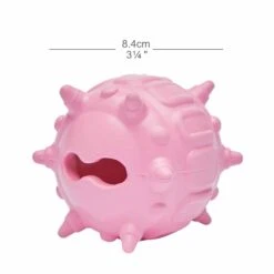 3 1/4" Natural Rubber Dog Chew Toy And Treat Dispenser Spiky Ball -Dog & Cat Store 1031300004 size