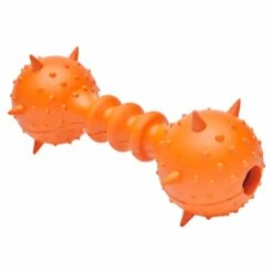6 1/8 Inch Natural Rubber Dog Chew Spiky Hammer Balls Toy