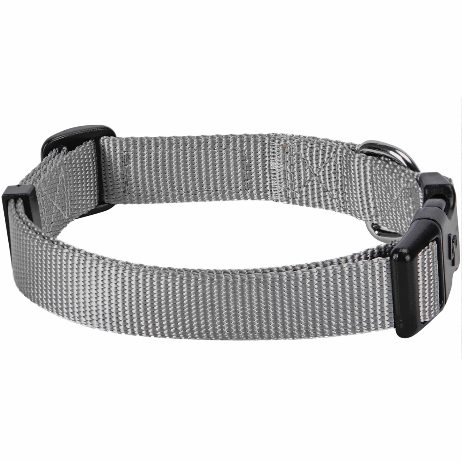 Classic Solid Color Adjustable Dog Collar, Gray For Pets 2 Classic Solid Color Adjustable Dog Collar, Gray For Pets - Image 2