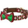 Christmas Dog Collar With Handmade Detachable Bow Tie -Dog & Cat Store 1040278042 1