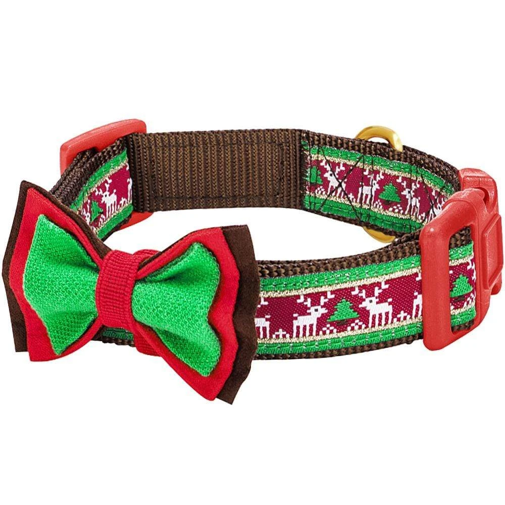Christmas Dog Collar With Handmade Detachable Bow Tie 7 Christmas Dog Collar With Handmade Detachable Bow Tie - Image 7