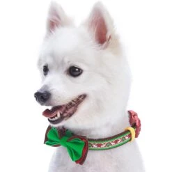 Christmas Dog Collar With Handmade Detachable Bow Tie 27 Christmas Dog Collar With Handmade Detachable Bow Tie -Dog & Cat Store 1040369047 2