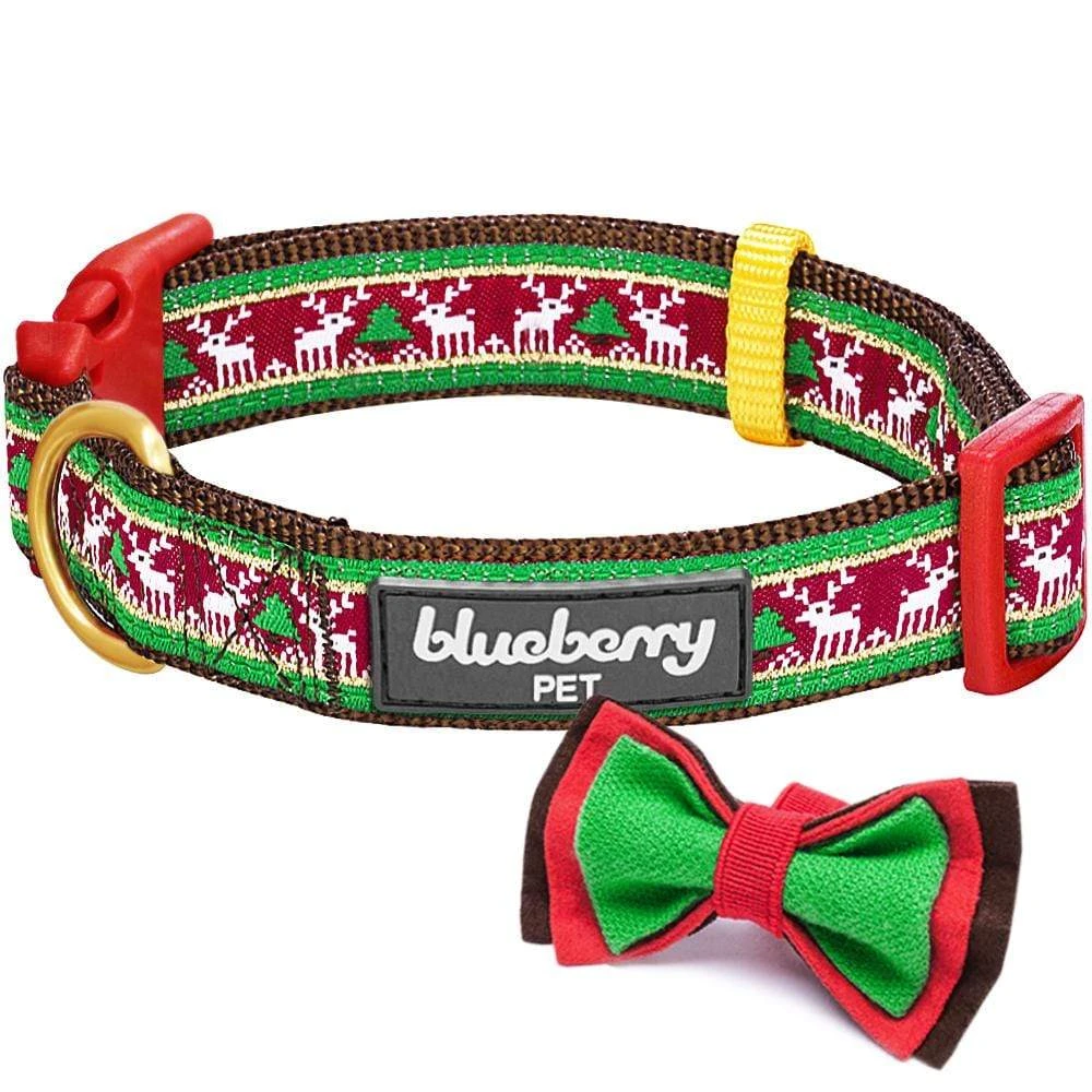 Christmas Dog Collar With Handmade Detachable Bow Tie 9 Christmas Dog Collar With Handmade Detachable Bow Tie - Image 9