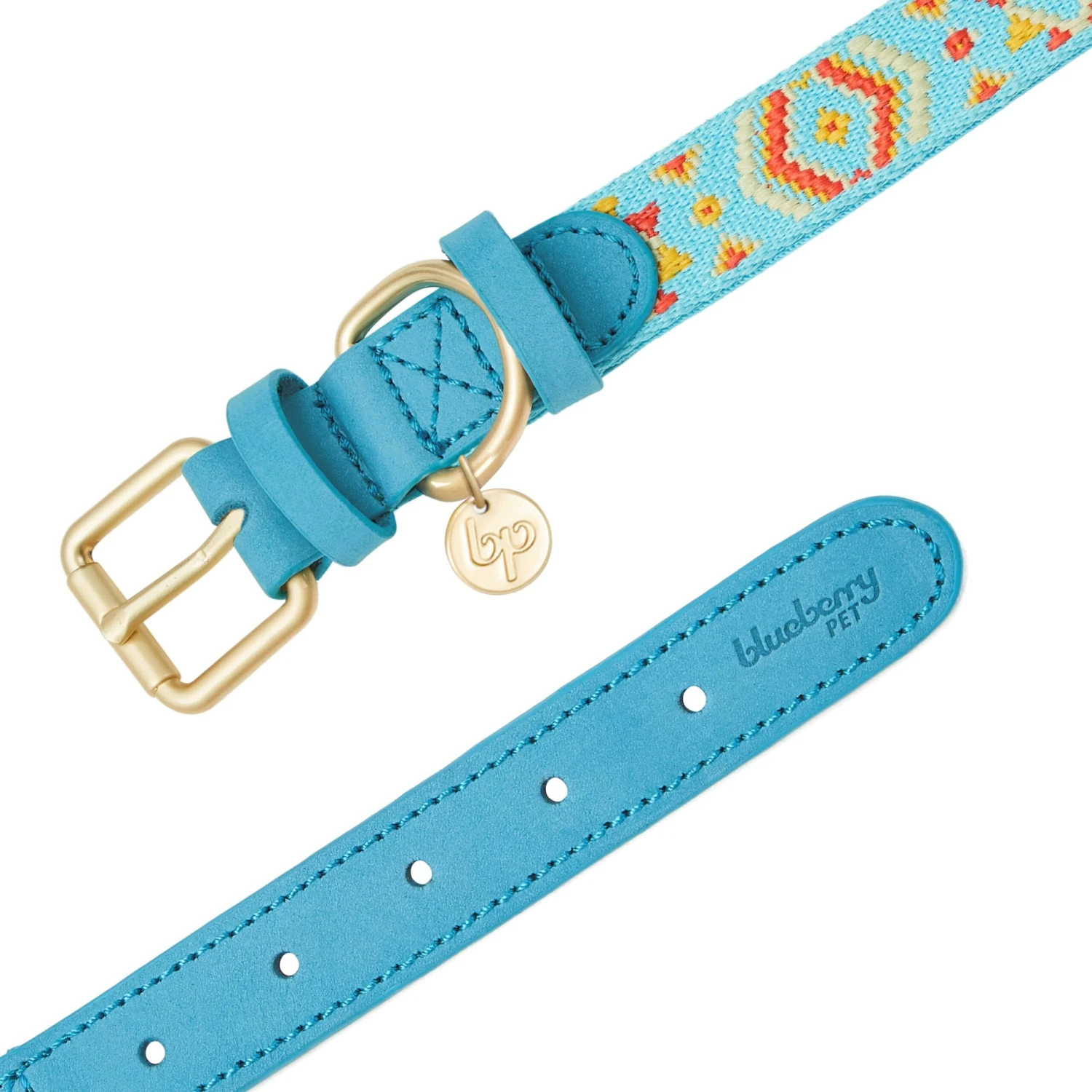 Southwestern Full Grain Leather & Polyester Dog Collar 16 Southwestern Full Grain Leather & Polyester Dog Collar - Image 16