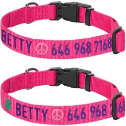 Personalized Dog Collar With Pet Name And Phone Pink Red -Dog & Cat Store 1040820043 1 2 e5f0e0d2 b3e6 48c5 832e 5c30ea29e9eb