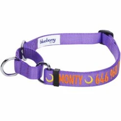 Nylon Personalized Martingale Purple Dog Collar For Puppies