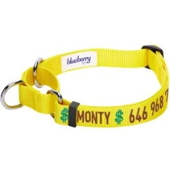 Nylon Personalized Martingale Safety Training Dog Collar Yellow