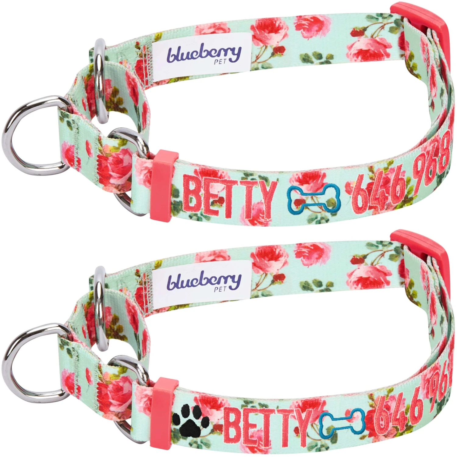 Personalized Petal Paws Floral Martingale Safety Training Dog Collar 2 Personalized Petal Paws Floral Martingale Safety Training Dog Collar - Image 2