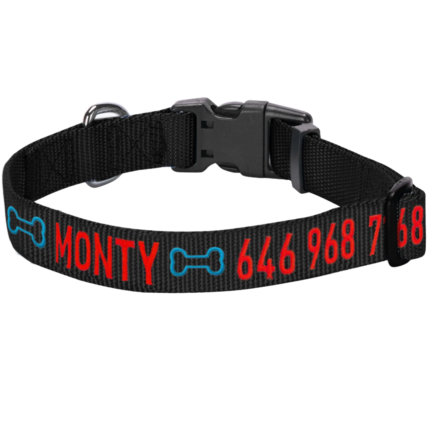 Personalized Dog Collar With Pet Name And Phone, Gray/Black 7 Personalized Dog Collar With Pet Name And Phone, Gray/Black - Image 7