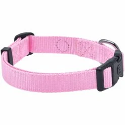 Classic Solid Color Adjustable Dog Collar, Pink/Red Design -Dog & Cat Store 1041201049 2