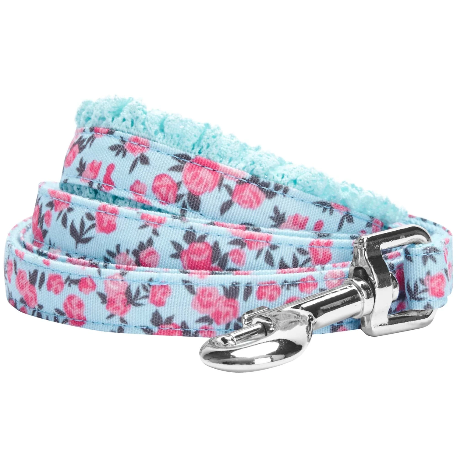 Made Well Floral Leash With Elegant Lace Trim For Dogs 1 Made Well Floral Leash With Elegant Lace Trim For Dogs
