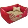 Cover-Removable And Washable Paisley Inspired Embroidery Dog Bed 29 Cover-Removable And Washable Paisley Inspired Embroidery Dog Bed -Dog & Cat Store 1080100068 1 1 2