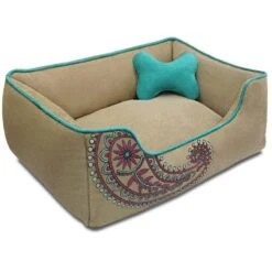 Cover-Removable And Washable Paisley Inspired Embroidery Dog Bed -Dog & Cat Store 1080101065 1 1 2