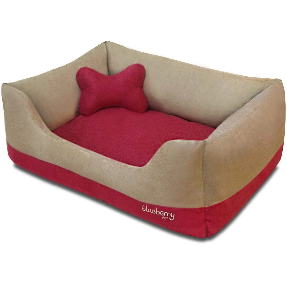 Cover-Removable And Washable Color-Block Premium Microsuede Dog Bed 1 Cover-Removable And Washable Color-Block Premium Microsuede Dog Bed