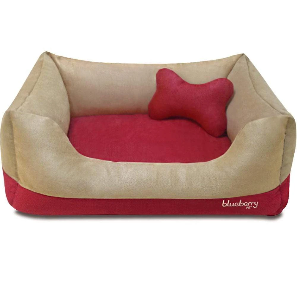 Cover-Removable And Washable Color-Block Premium Microsuede Dog Bed 4 Cover-Removable And Washable Color-Block Premium Microsuede Dog Bed - Image 4
