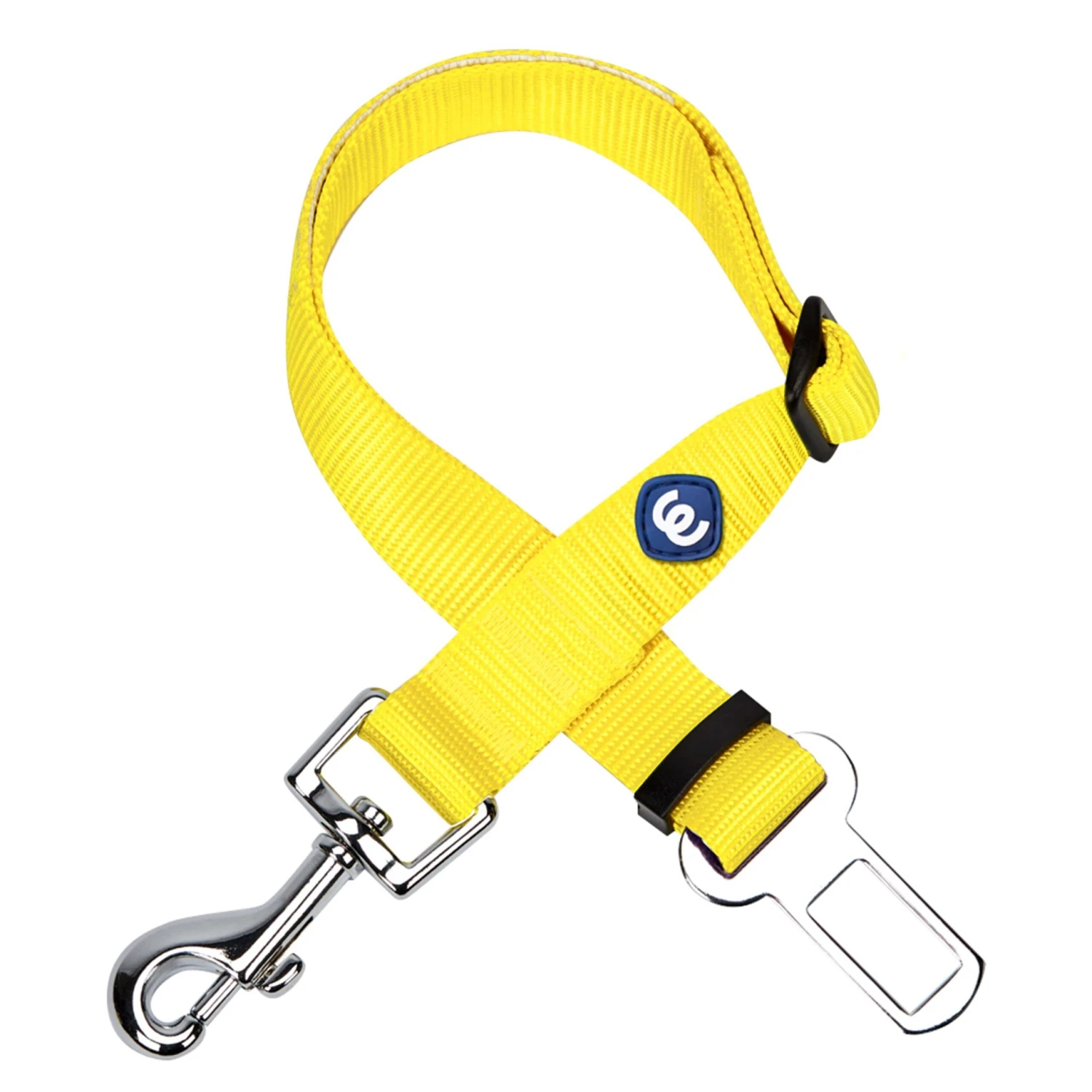 Universal Nylon Adjustable Safety Dog Seat Belt Yellow 1 Universal Nylon Adjustable Safety Dog Seat Belt Yellow