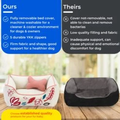 Cover-Removable And Washable Embroidered Leaves Linen Dog Bed 22 Cover-Removable And Washable Embroidered Leaves Linen Dog Bed -Dog & Cat Store 11080106060 2