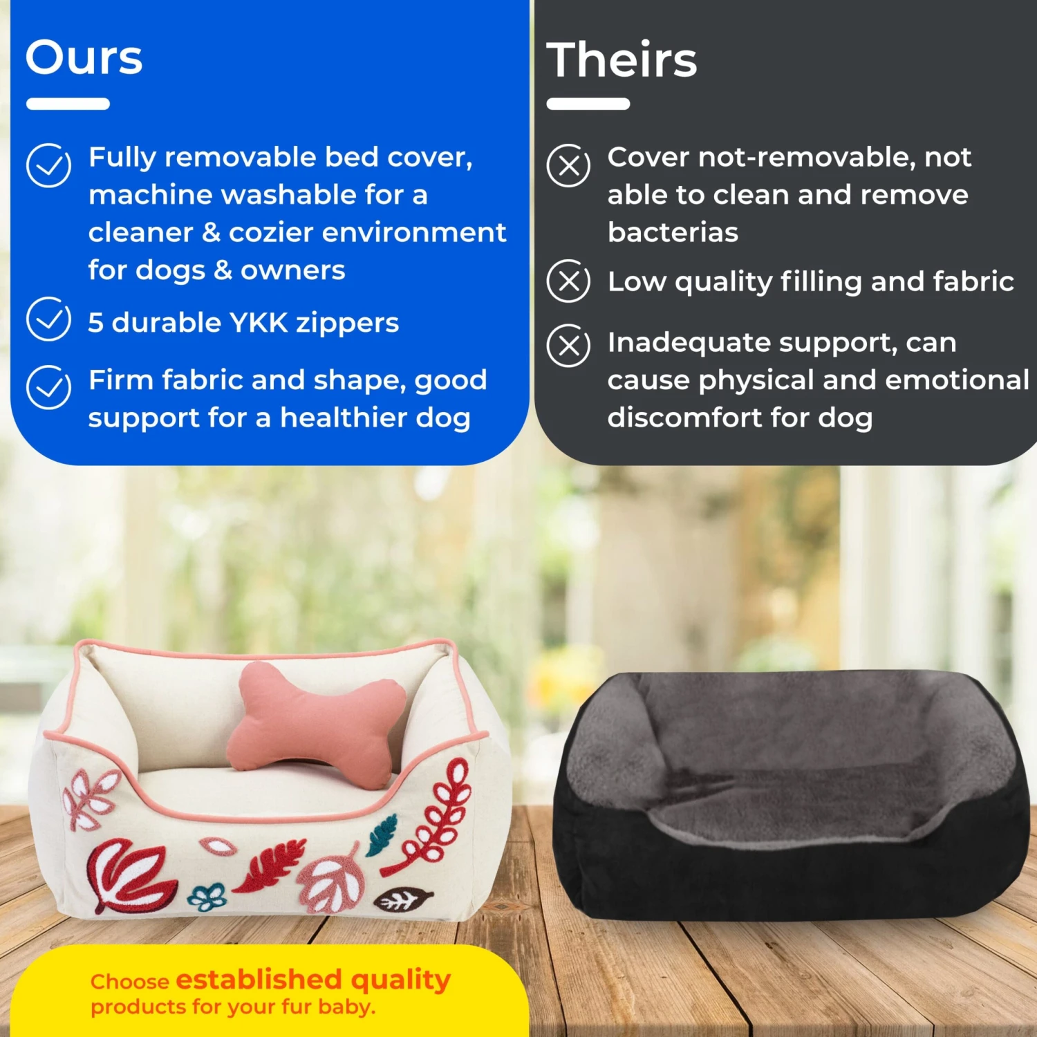 Cover-Removable And Washable Embroidered Leaves Linen Dog Bed 9 Cover-Removable And Washable Embroidered Leaves Linen Dog Bed - Image 9