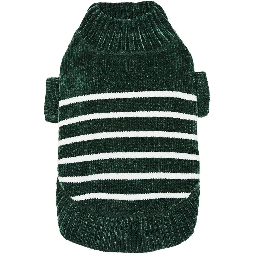 Cozy Soft Chenille Classy Striped Dog Sweater For Pets 13 Cozy Soft Chenille Classy Striped Dog Sweater For Pets - Image 13
