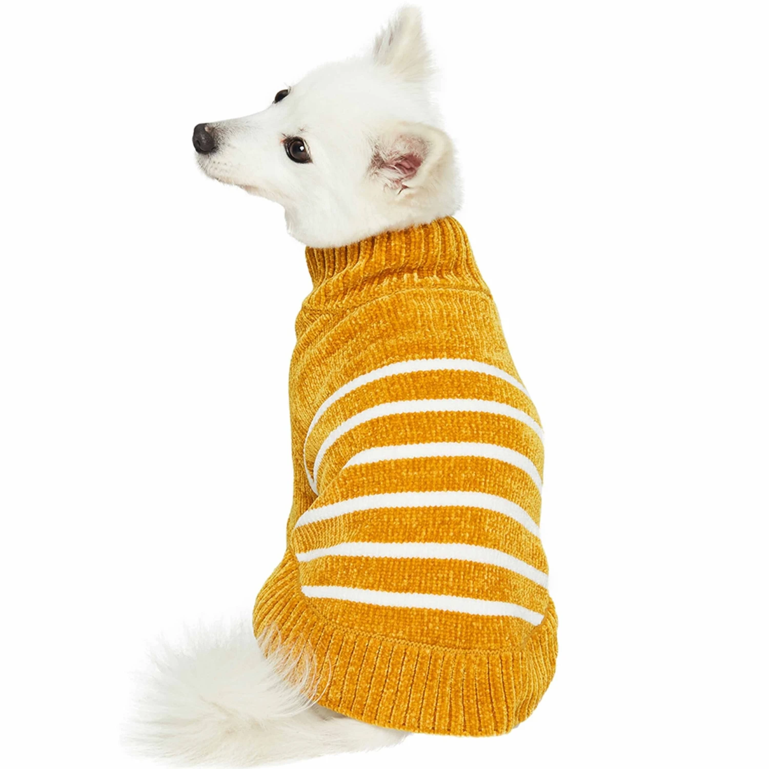 Cozy Soft Chenille Classy Striped Dog Sweater For Pets 1 Cozy Soft Chenille Classy Striped Dog Sweater For Pets